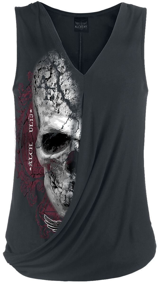 Alchemy England Top - Devil Skull Pact - S bis 4XL - für Damen - Größe XXL - schwarz von Alchemy England