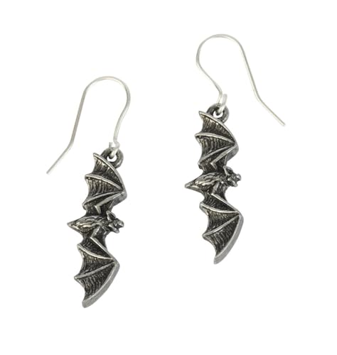 Alchemy Gothic Bat Wing Frauen Ohrring schwarz/silberfarben Hartzinn Fashion & Style, Gothic von Alchemy
