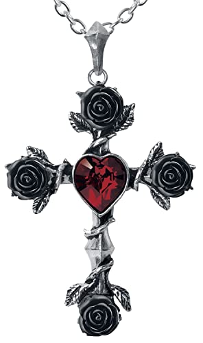 Alchemy Gothic Black Rosifix Frauen Halskette silberfarben Hartzinn Gothic von Alchemy Gothic