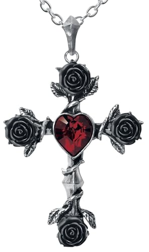 Alchemy Gothic Black Rosifix Frauen Halskette silberfarben Hartzinn Geschenke, Gothic, Weihnachten von Alchemy Gothic
