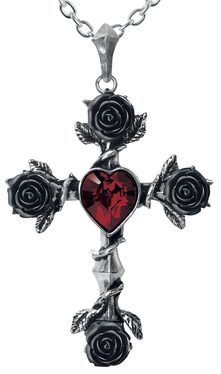 Alchemy Gothic Black Rosifix Halskette silberfarben von Alchemy Gothic