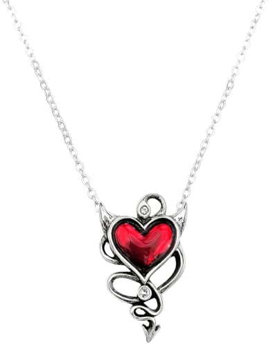 Alchemy Gothic Devil Heart Frauen Halskette silberfarben Hartzinn Geschenke, Gothic, Weihnachten von Alchemy Gothic