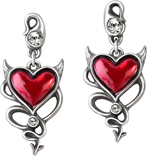 Alchemy Gothic Devil Heart Studs Frauen Ohrstecker-Set Standard Hartzinn Rockwear von Alchemy Gothic