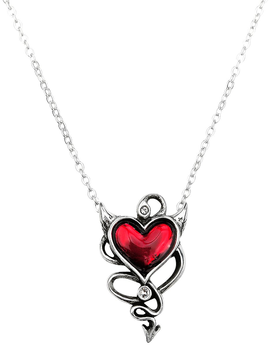 Alchemy Gothic - Gothic Halskette - Devil Heart - für Damen - silberfarben von Alchemy Gothic