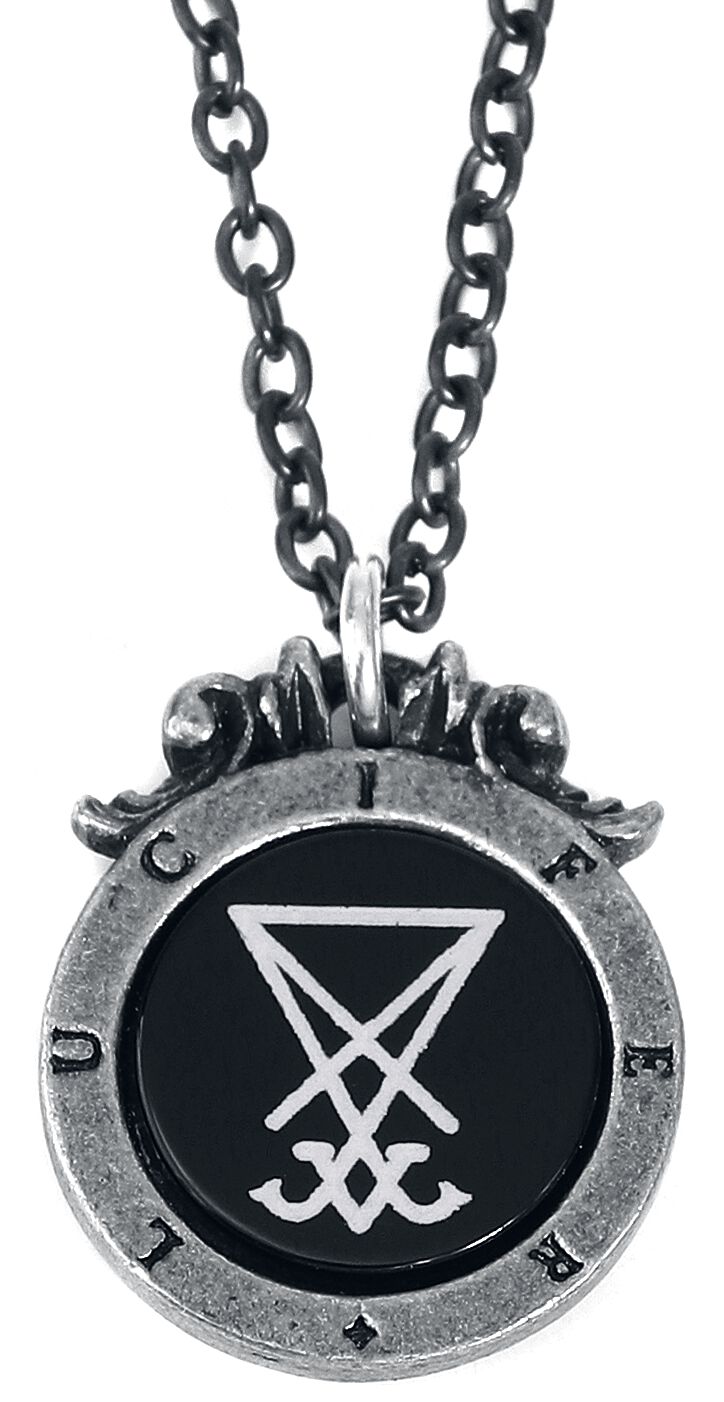 Alchemy Gothic - Gothic Halskette - Seal of Lucifer - für Damen - schwarz/silberfarben von Alchemy Gothic