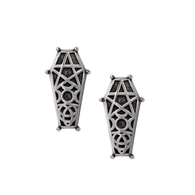 Alchemy Gothic - Gothic Ohrhänger - Hex Coffin - für Damen - silberfarben von Alchemy Gothic