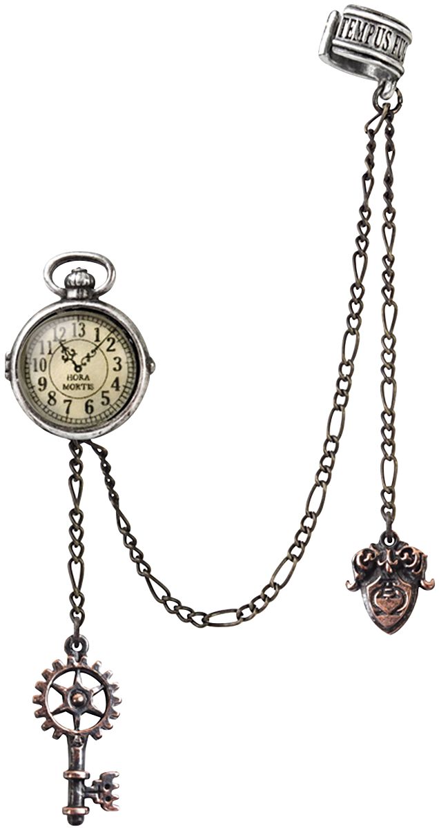 Alchemy Gothic - Gothic Ohrstecker - Uncle Albert's Timepiece - für Damen - silberfarben von Alchemy Gothic