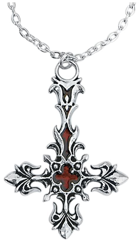 Alchemy Gothic - Mittelalter Halskette - St. Lucifer's - Red Blood Cross - silberfarben Alchemy Gothic - Mittelalter Halskette - St. Lucifer's - Red Blood Cross - silberfarben von Alchemy Gothic