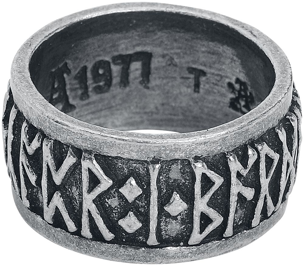 Alchemy Gothic - Mittelalter Ring - Schriftzeichen - für Männer - silberfarben von Alchemy Gothic