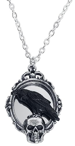 Alchemy Gothic Reflections of Poe Pendant Frauen Halskette schwarz/silberfarben Hartzinn Gothic von Alchemy