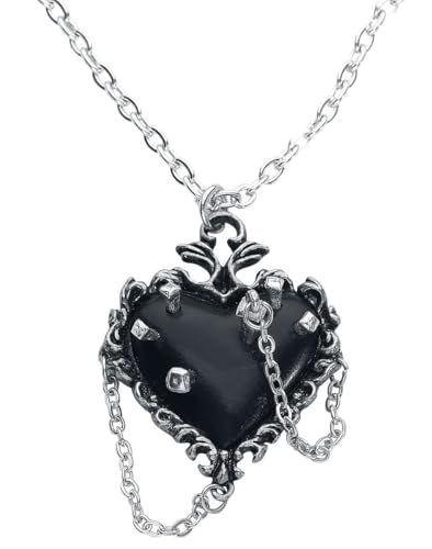 Alchemy Gothic Witches Heart Frauen Halskette silberfarben Hartzinn Geschenke, Gothic, Weihnachten von Alchemy Gothic