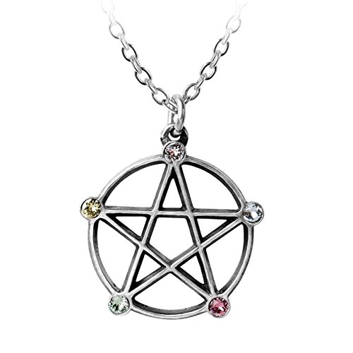 Alchimie Gothic Wiccan Elemental Pentacle Zinn Anhänger Halskette von Alchemy Gothic