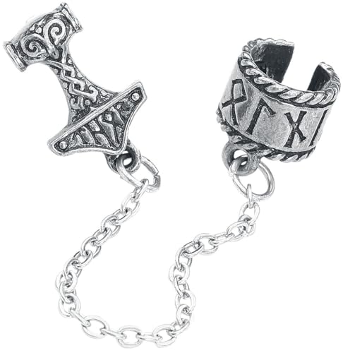 Alchemy Gothic Thor Donner Earcuff Women Ear Clip Silver-Coloured, Pewter, von Alchemy Gothic (Metal-Wear)