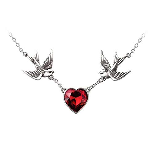 Rockabilly Anhänger Kette Herz Talisman Schwalben Swallow Heart Rockabilly Anhänger Kette Herz Talisman Schwalben Swallow Heart von Alchemy - The Vault