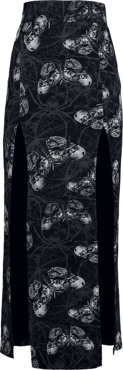 Alchemy by Killstar - Gothic Langer Rock - Web Of Poison Maxi Skirt - XS bis 4XL - für Damen - Größe 4XL - schwarz/grau von Alchemy by Killstar