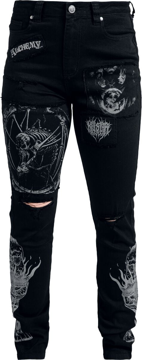 Alchemy by Killstar Grail Of Loathing Skinny Jeans Jeans schwarz in 3XL von Alchemy by Killstar