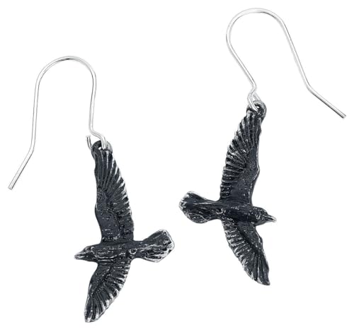 Alchemy Gothic Black Raven Frauen Ohrring schwarz Hartzinn Gothic von Alchemy Gothic