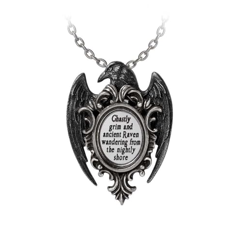 Alchemy Gothic Quoth the Raven Pendant Frauen Halskette schwarz/silberfarben Hartzinn Gothic von Alchemy Gothic
