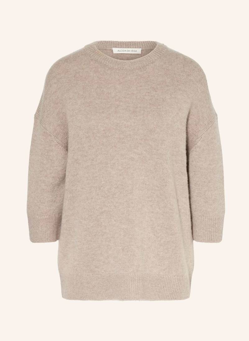 Alcidia Da Veiga Pullover Gloria Mit Cashmere Und 3/4-Arm beige von Alcidia da Veiga