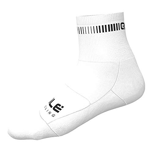 Alé Cycling Unisex Logo Q-Skin 12cm Fahrradsocken, weiß/schwarz, M von ALE'