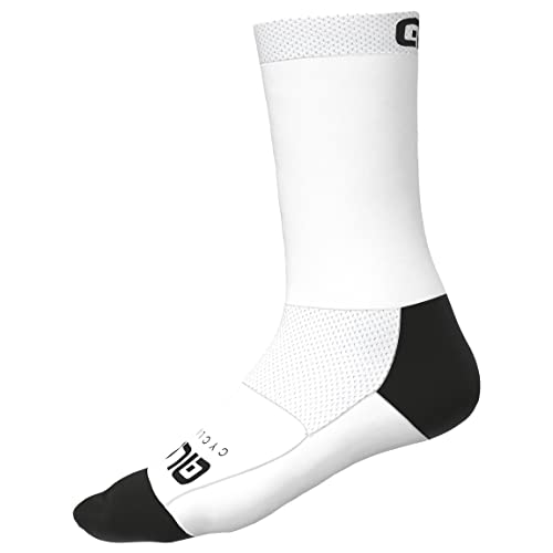 Alé Unisex Erwachsene Team Socks RadsockenWeiß/Grau/Schwarz 44/47 - L von Ale