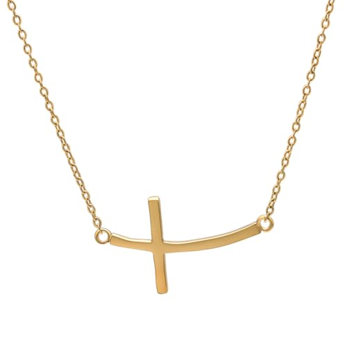 Aleasha Kreuz Kette Damen Gold Anhänger Kreuz Kette Mädchen Kurze Halskette Schmuck Geschenk von Aleasha