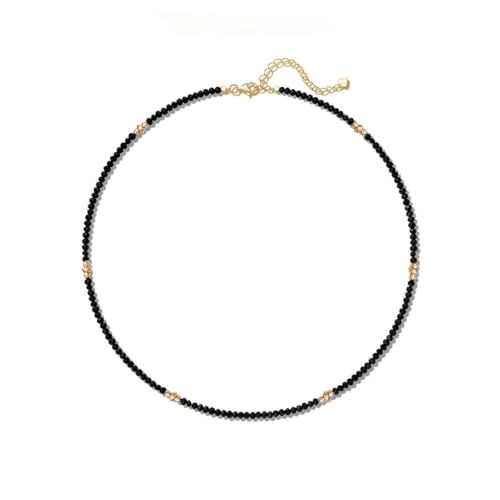 Aleasha Schwarze kleine Spinell-Halskette Damen Boho Strand Kette Schmuck Geschenk von Aleasha