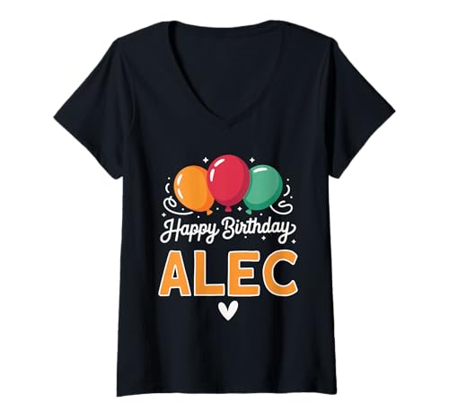 Damen Alles Gute zum Geburtstag Spruch ALEC T-Shirt mit V-Ausschnitt Damen Alles Gute zum Geburtstag Spruch ALEC T-Shirt mit V-Ausschnitt von Alec Name Spruch für Geburtstag