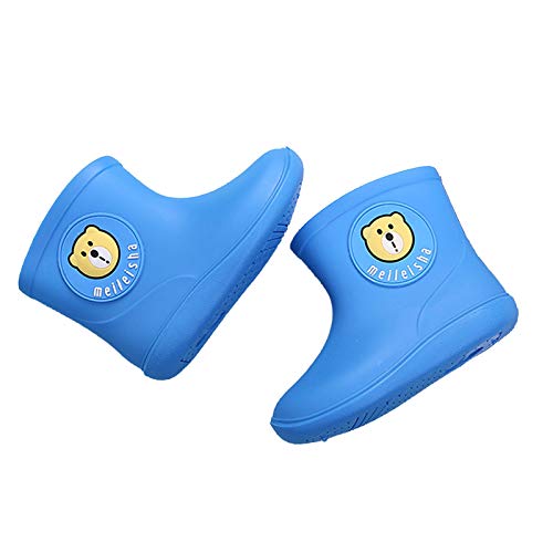 Alecony Kinder Gummistiefel Schlupfstiefel aus Naturkautschuk, Wasserdicht Rutschfest Baby Eva Regenschuhe Rain Boot Regenstiefel Regen Stiefel Schuhe Kinderstiefel für Jungen Mädchen (Bär, 24/25 EU) von Alecony