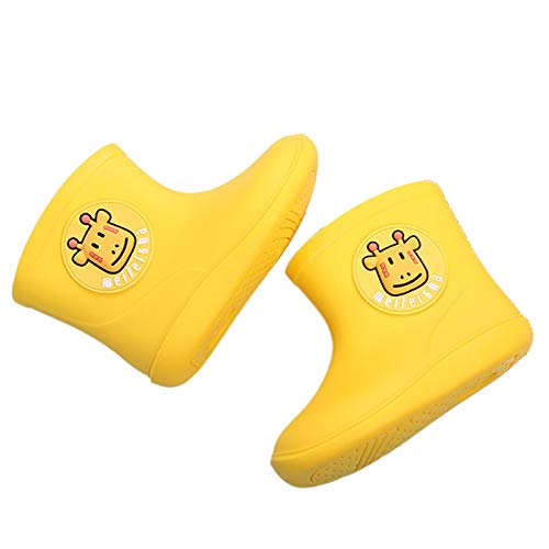 Alecony Kinder Gummistiefel Schlupfstiefel aus Naturkautschuk, Wasserdicht Rutschfest Baby Regenschuhe Rain Boot Regenstiefel Regen Stiefel Schuhe Kinderstiefel für Jungen Mädchen (Giraffe, 24/25 EU) von Alecony