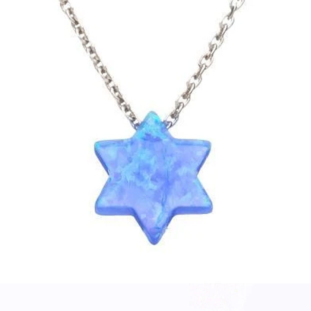 Opal Star Of David Halskette, Sterling Silber Kette Rhodium, Hand Dunkelblau & Hellblau Schmuck, Judaica Opal Star Of David Halskette, Sterling Silber Kette Rhodium, Hand Dunkelblau & Hellblau Schmuck, Judaica von AlefDesigns