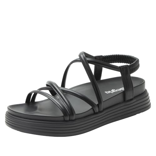 Alegria Audie Damen-Sandalen, wasserfreundlich, elastisch, Fersenriemen, Plateau, Caviar, 9.5-10 von Alegria by PG Lite