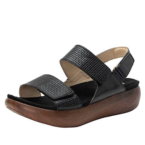 Alegria Bailee Damen-Sandalen aus Leder, Woven Noir, 10.5-11 von Alegria by PG Lite