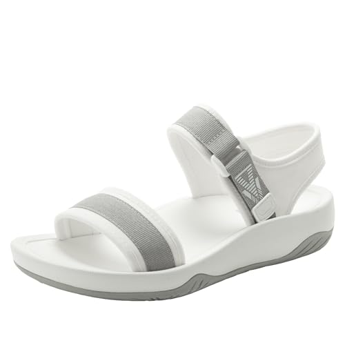 Alegria Crea8tion Ergo Foam Knöchelriemchen Sandalen für Damen, Taube, 10.5-11 von Alegria by PG Lite