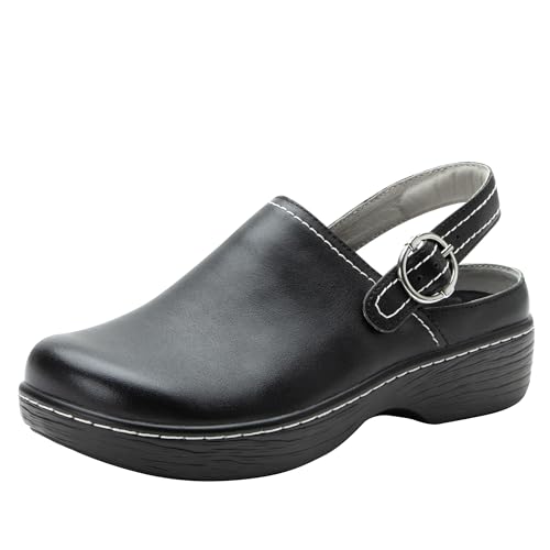 Alegria Damen Olie Slingback Clog Leder Slide, Schwarz, 10.5-11 Alegria Damen Olie Slingback Clog Leder Slide, Schwarz, 10.5-11 von Alegria by PG Lite