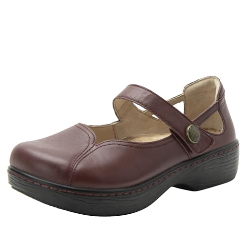 Alegria Damen Onika Leder Holzmaserung Mary Jane Schuhe, Redwood, 8-8.5 Wide von Alegria by PG Lite
