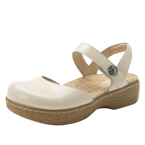 Alegria Damen Opal Leder Schuhe Slingback Open Back Sandalen, Oat, 9.5-10 von Alegria by PG Lite