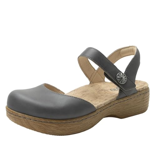 Alegria Damen Opal Leder Schuhe Slingback Open Back Sandalen, Stein, 9.5-10 von Alegria by PG Lite
