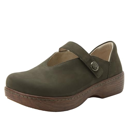 Alegria Damen Opheliah Komfortschuhe V-Cut Leder Mary Jane, Kelp, 8-8.5 Alegria Damen Opheliah Komfortschuhe V-Cut Leder Mary Jane, Kelp, 8-8.5 von Alegria by PG Lite