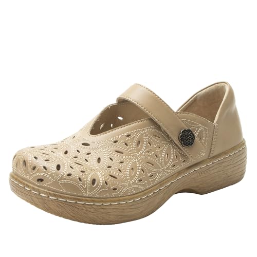 Alegria Damen Opheliah Komfortschuhe V-Cut Leder Mary Jane, Latte Breeze, 7-7.5 von Alegria by PG Lite