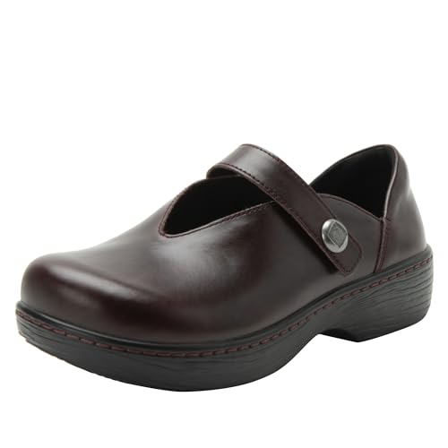 Alegria Damen Opheliah Komfortschuhe V-Cut Leder Mary Jane, Midnight Plum, 10.5-11 von Alegria by PG Lite