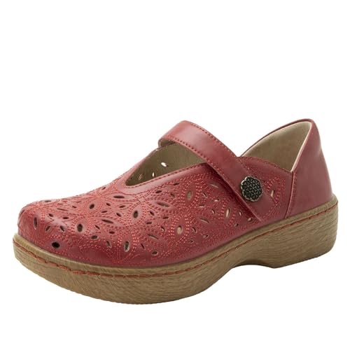Alegria Damen Opheliah Komfortschuhe V-Cut Leder Mary Jane, Razberry Breeze, 6-6.5 Wide von Alegria by PG Lite
