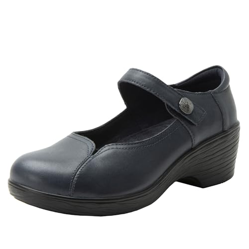 Alegria Damen Saylar Leder Cut-Out Maryjane Verstellbarer Riemen Niedriger Absatz Keilabsatz, Offiziell, 8-8.5 Wide von Alegria by PG Lite