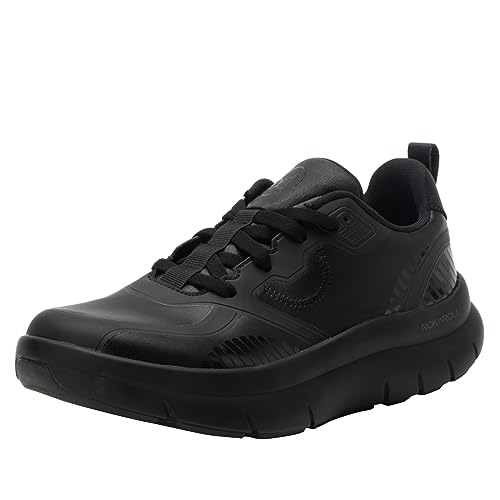 Alegria Damen Solstyce - Rok N Roll - Energizing Support für mühelose Bewegung - rutschfest mit Fußgewölbeunterstützung - Athletic Sneaker - Walkingschuhe, Schwarz (Black Out), 38.5 EU von Alegria by PG Lite