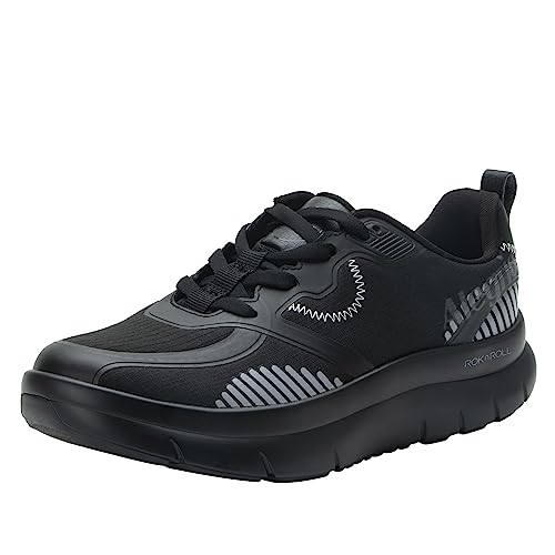 Alegria Damen Solstyce - Rok N Roll - Energizing Support für mühelose Bewegung - rutschfest mit Fußgewölbeunterstützung - Athletic Sneaker - Walkingschuhe, Schwarzer Ballon, 8-8.5 Wide von Alegria by PG Lite