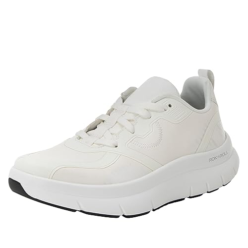 Alegria Damen Solstyce - Rok N Roll - Energizing Support für mühelose Bewegung - rutschfest mit Fußgewölbeunterstützung - Athletic Sneaker - Walkingschuhe, Weiß, 39.5 EU von Alegria by PG Lite