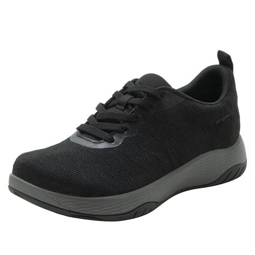 Alegria In8 Damen-Sneaker, breite Zehenbox, natürliche Zehenform, stützende Sportschuhe, Schwarz, 40 EU von Alegria by PG Lite