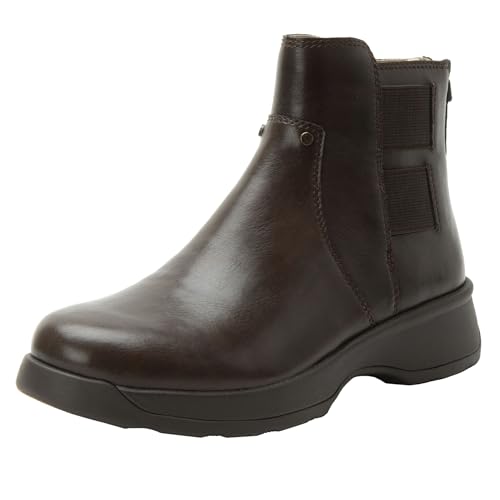 Alegria Jordyn Chelsea-Stiefel für Damen, doppelt, elastisch, Leder, mit Fersenreißverschluss, Dark Chocolate, 39.5 EU von Alegria by PG Lite