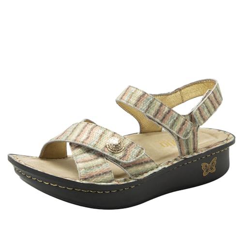 Alegria Kelsi Damen-Sandalen aus Leder mit Kreuzriemen, verstellbar, Spumoni, 7-7.5 von Alegria by PG Lite
