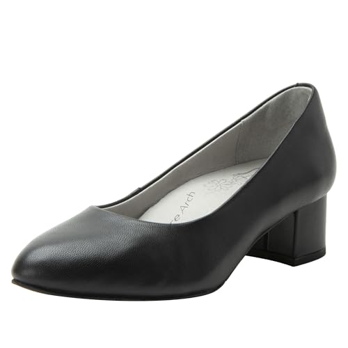 Alegria Lisah Lisa Damen-Pumps aus Leder, mandelförmiger Zehenbereich, Schwarz, 10.5-11 von Alegria by PG Lite
